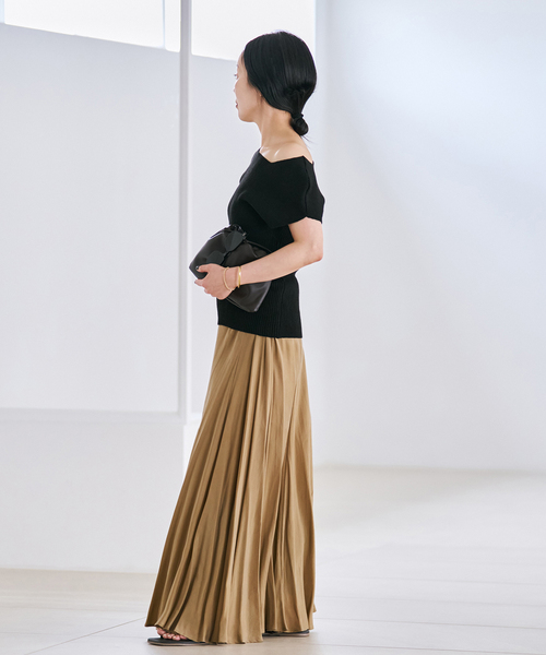 plage（プラージュ）の「《追加》Washable Fibril ロングスカート 3（スカート・レディース・キャメル/チャコールグレー・34/38/36）」の12枚目の写真