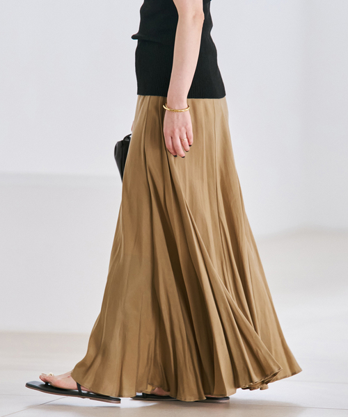 plage（プラージュ）の「《追加》Washable Fibril ロングスカート 3（スカート・レディース・キャメル/チャコールグレー・34/38/36）」の16枚目の写真