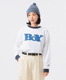 Champion（チャンピオン）の「【別注】Champion   BOYロゴ リンガーTシャツ（Tシャツ/カットソー）」