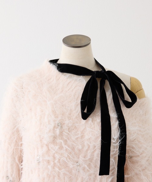 one after another NICE CLAUP(ワンアフターアナザーナイスクラップ)の「【Premium order】ふわモテジュエルニットミニワンピ(ワンピース・レディース・ブラック/ブラウン/ピンク/イエロー/アイボリー・FREE)」の11枚目の写真