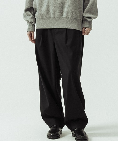 SLICK(スリック)の「【SLICK/スリック】T/R Stretch Gabardine Wide Two Tuck Balloon Pants/T/R ストレッチギャバジン ワイド2タックバルーンパンツ/(スラックス・メンズ・チャコールグレー/ブラウン/ブラック・2/3/1)」の16枚目の写真