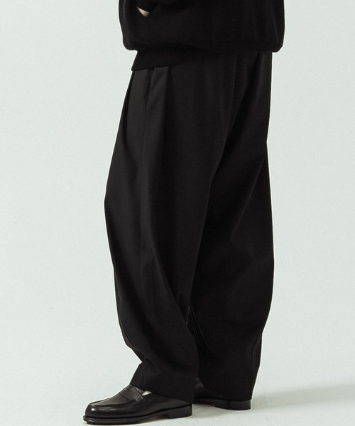 SLICK(スリック)の「【SLICK/スリック】T/R Stretch Gabardine Wide Two Tuck Balloon Pants/T/R ストレッチギャバジン ワイド2タックバルーンパンツ/(スラックス・メンズ・チャコールグレー/ブラウン/ブラック・2/3/1)」の18枚目の写真