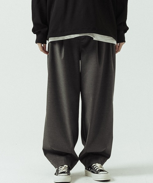 SLICK(スリック)の「【SLICK/スリック】T/R Stretch Gabardine Wide Two Tuck Balloon Pants/T/R ストレッチギャバジン ワイド2タックバルーンパンツ/(スラックス・メンズ・チャコールグレー/ブラウン/ブラック・2/3/1)」の20枚目の写真