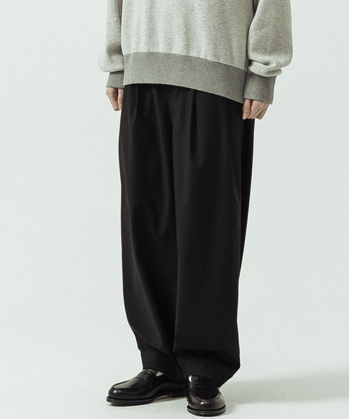 SLICK(スリック)の「【SLICK/スリック】T/R Stretch Gabardine Wide Two Tuck Balloon Pants/T/R ストレッチギャバジン ワイド2タックバルーンパンツ/(スラックス・メンズ・チャコールグレー/ブラウン/ブラック・2/3/1)」の15枚目の写真
