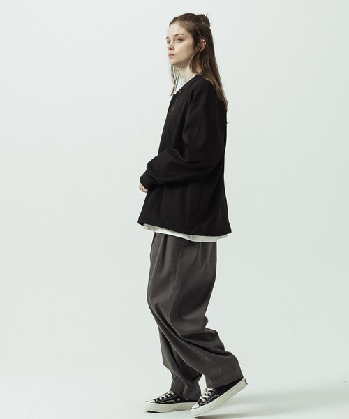 SLICK(スリック)の「【SLICK/スリック】T/R Stretch Gabardine Wide Two Tuck Balloon Pants/T/R ストレッチギャバジン ワイド2タックバルーンパンツ/(スラックス・メンズ・チャコールグレー/ブラウン/ブラック・2/3/1)」の6枚目の写真