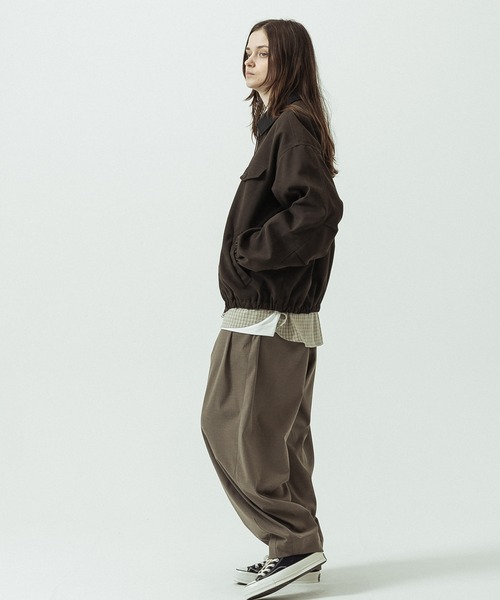 SLICK(スリック)の「【SLICK/スリック】T/R Stretch Gabardine Wide Two Tuck Balloon Pants/T/R ストレッチギャバジン ワイド2タックバルーンパンツ/(スラックス・メンズ・チャコールグレー/ブラウン/ブラック・2/3/1)」の12枚目の写真