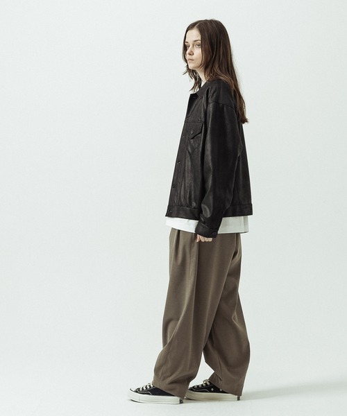 SLICK(スリック)の「【SLICK/スリック】T/R Stretch Gabardine Wide Two Tuck Balloon Pants/T/R ストレッチギャバジン ワイド2タックバルーンパンツ/(スラックス・メンズ・チャコールグレー/ブラウン/ブラック・2/3/1)」の10枚目の写真