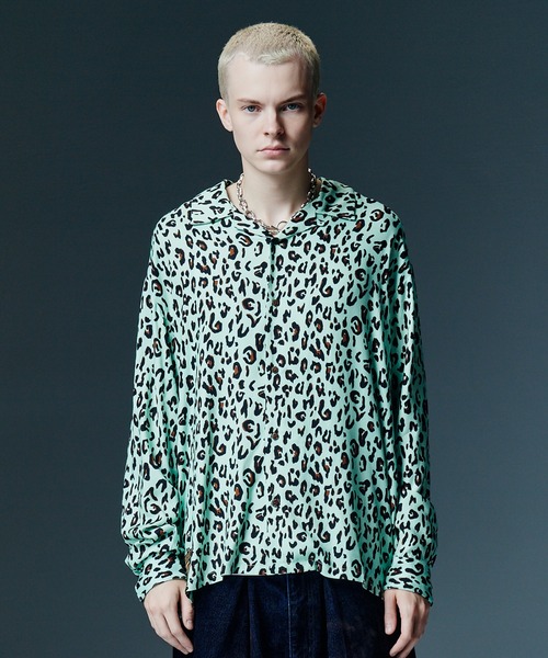 glamb(グラム)の「Glamorous Leopard Shirt / グラマラスレオパードシャツ(シャツ/ブラウス・メンズ・ワイン/ホワイト/ミント・S/M/L)」の2枚目の写真