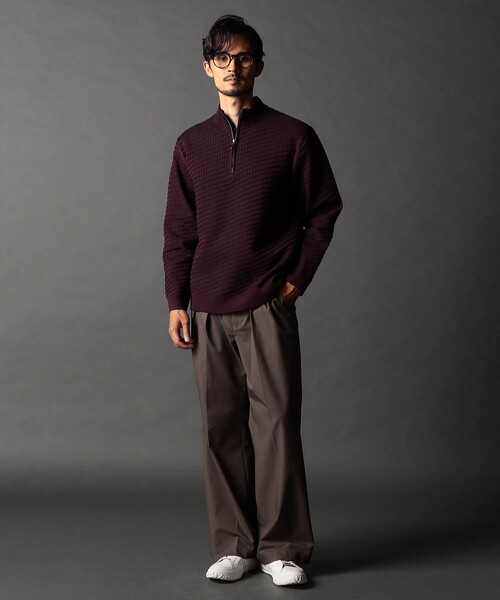 NICOLE CLUB FOR MEN(ニコルクラブフォーメン)の「バイヤスハーフジッププルオーバーニット(ニット/セーター・メンズ・ブラック系/ボルドー/その他1/ホワイト系・MEDIUM/LARGE/X-LARGE)」の18枚目の写真