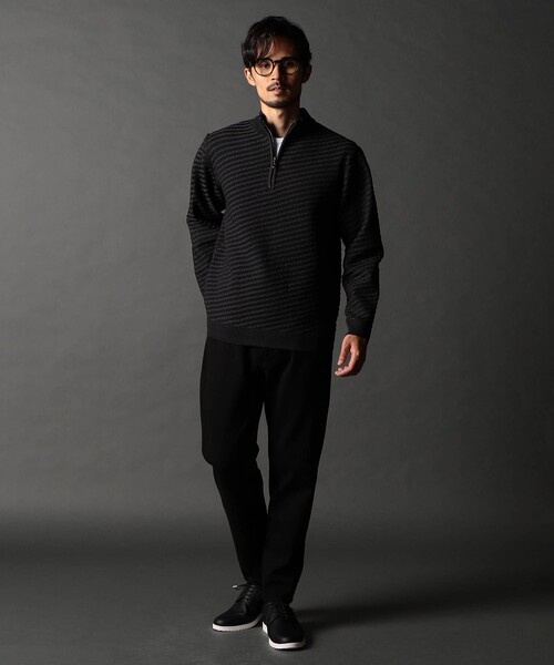 NICOLE CLUB FOR MEN(ニコルクラブフォーメン)の「バイヤスハーフジッププルオーバーニット(ニット/セーター・メンズ・ブラック系/ボルドー/その他1/ホワイト系・MEDIUM/LARGE/X-LARGE)」の20枚目の写真