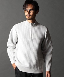 NICOLE CLUB FOR MEN | バイヤスハーフジッププルオーバーニット(ニット/セーター)