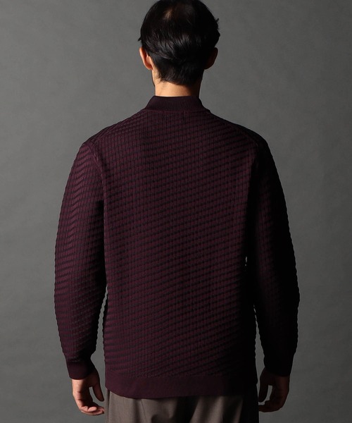 NICOLE CLUB FOR MEN(ニコルクラブフォーメン)の「バイヤスハーフジッププルオーバーニット(ニット/セーター・メンズ・ブラック系/ボルドー/その他1/ホワイト系・MEDIUM/LARGE/X-LARGE)」の9枚目の写真