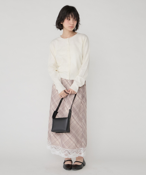 Unblend(アンブレンド)の「【Unblend】スカラップ パターンメッシュ コンパクトニットカーディガン(カーディガン/ボレロ・レディース・杢グレー/プラム/ライトブルー/オフホワイト/ブラック系・FREE)」の21枚目の写真