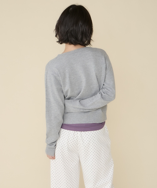 Unblend(アンブレンド)の「【Unblend】スカラップ パターンメッシュ コンパクトニットカーディガン(カーディガン/ボレロ・レディース・杢グレー/プラム/ライトブルー/オフホワイト/ブラック系・FREE)」の11枚目の写真