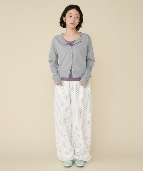 Unblend(アンブレンド)の「【Unblend】スカラップ パターンメッシュ コンパクトニットカーディガン(カーディガン/ボレロ・レディース・杢グレー/プラム/ライトブルー/オフホワイト/ブラック系・FREE)」の13枚目の写真