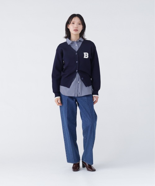 NAVYNAVY（ネイビーネイビー）の「ゆるっと着てもきちんと見えるエンブレムニットカーディガン（カーディガン/ボレロ・レディース・ホワイト系その他/ネイビー系・FREE）」の11枚目の写真