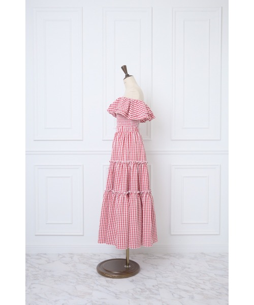 MISTREASS（ミストレアス）の「Gingham Check Double Ruffle Dress（ワンピース・レディース・ブラック/レッド・FREE）」の10枚目の写真