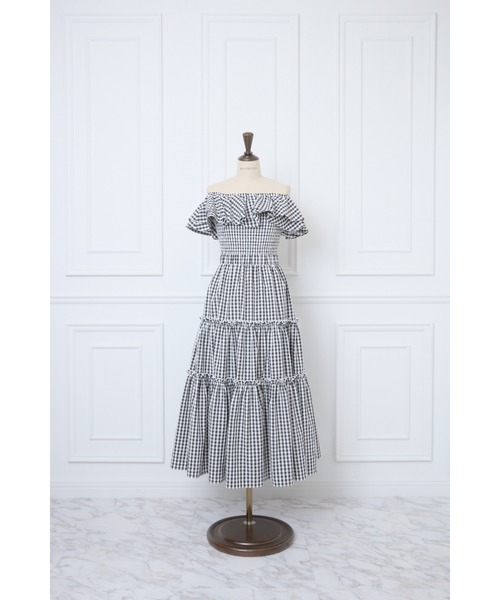 MISTREASS（ミストレアス）の「Gingham Check Double Ruffle Dress（ワンピース・レディース・ブラック/レッド・FREE）」の11枚目の写真