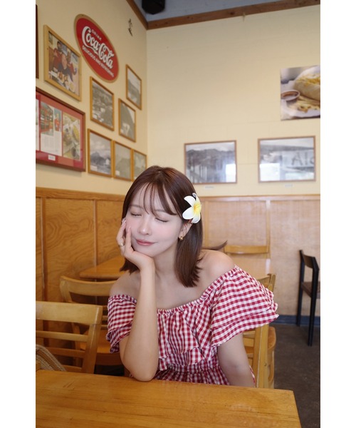 MISTREASS（ミストレアス）の「Gingham Check Double Ruffle Dress（ワンピース・レディース・ブラック/レッド・FREE）」の12枚目の写真