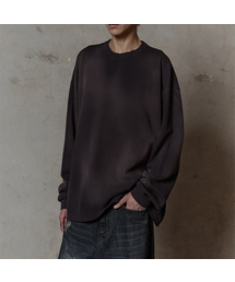THUMB（ダム）の「Heavy Waffle Long Sleeve (BLACK / CHARCOAL)（Tシャツ/カットソー）」
