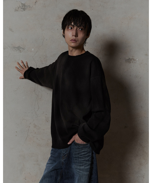 THUMB(ダム)の「ヘビーワッフル ロングスリーブ(ブラック/チャコール)(Tシャツ/カットソー・メンズ・ブラック/チャコール・1/2/3)」の5枚目の写真