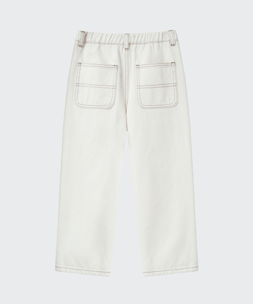 MUSINSA STANDARD KIDS（ムシンサスタンダードキッズ）の「ダイヤモンドステッチカーペンターデニムパンツ[クリーム]（デニムパンツ・レディース・その他・160/150/140/120/130）」の4枚目の写真