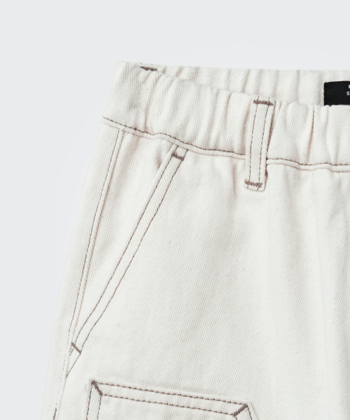MUSINSA STANDARD KIDS（ムシンサスタンダードキッズ）の「ダイヤモンドステッチカーペンターデニムパンツ[クリーム]（デニムパンツ・レディース・その他・160/150/140/120/130）」の5枚目の写真