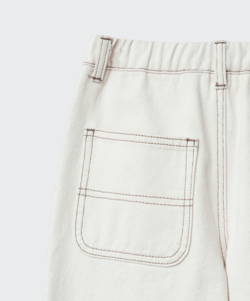 MUSINSA STANDARD KIDS（ムシンサスタンダードキッズ）の「ダイヤモンドステッチカーペンターデニムパンツ[クリーム]（デニムパンツ・レディース・その他・160/150/140/120/130）」の6枚目の写真