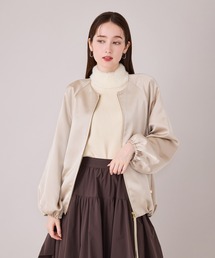 ふっくらギャザーディテールジップアップブルゾン