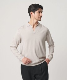 【WEB限定 WARDROBE SMART】マシーンウォッシャブル ウールミックス スキッパー ニット