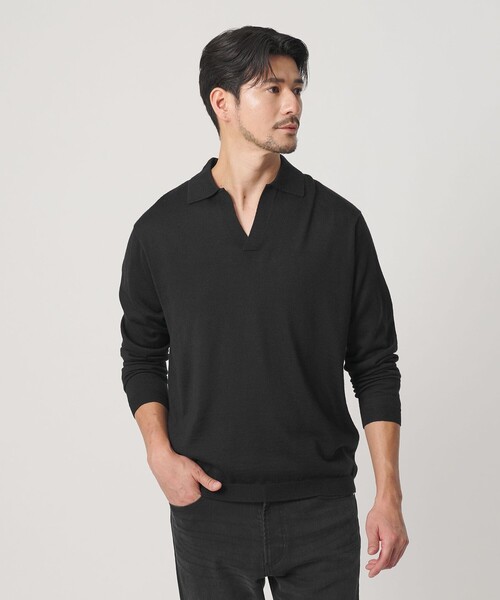 BEAUTY&YOUTH UNITED ARROWS(ビューティーアンドユースユナイテッドアローズ)の「【WEB限定 WARDROBE SMART】マシーンウォッシャブル ウールミックス スキッパー ニット(ニット/セーター・メンズ・ブラック/ダークグレー/ナチュラル・S/XL/L/M)」の6枚目の写真