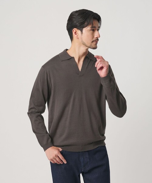 BEAUTY&YOUTH UNITED ARROWS(ビューティーアンドユースユナイテッドアローズ)の「【WEB限定 WARDROBE SMART】マシーンウォッシャブル ウールミックス スキッパー ニット(ニット/セーター・メンズ・ブラック/ダークグレー/ナチュラル・S/XL/L/M)」の8枚目の写真