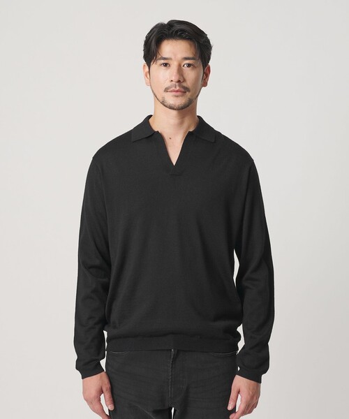 BEAUTY&YOUTH UNITED ARROWS(ビューティーアンドユースユナイテッドアローズ)の「【WEB限定 WARDROBE SMART】マシーンウォッシャブル ウールミックス スキッパー ニット(ニット/セーター・メンズ・ブラック/ダークグレー/ナチュラル・S/XL/L/M)」の10枚目の写真
