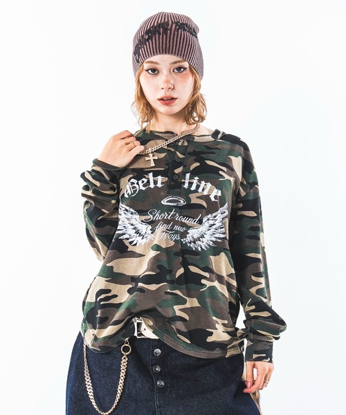 SHORT ROUND(ショートラウンド)の「SHORT ROUND/【26年秋冬新作】グラフィックヘンリーネックT(Tシャツ/カットソー・メンズ・ブラック系その他/その他1/ホワイト・MEDIUM/LARGE)」の9枚目の写真
