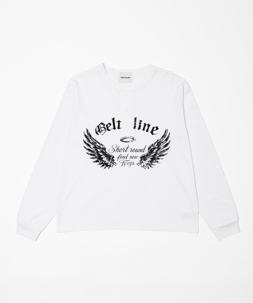 SHORT ROUND(ショートラウンド)の「SHORT ROUND/【26年秋冬新作】グラフィックヘンリーネックT(Tシャツ/カットソー・メンズ・ブラック系その他/その他1/ホワイト・MEDIUM/LARGE)」の14枚目の写真