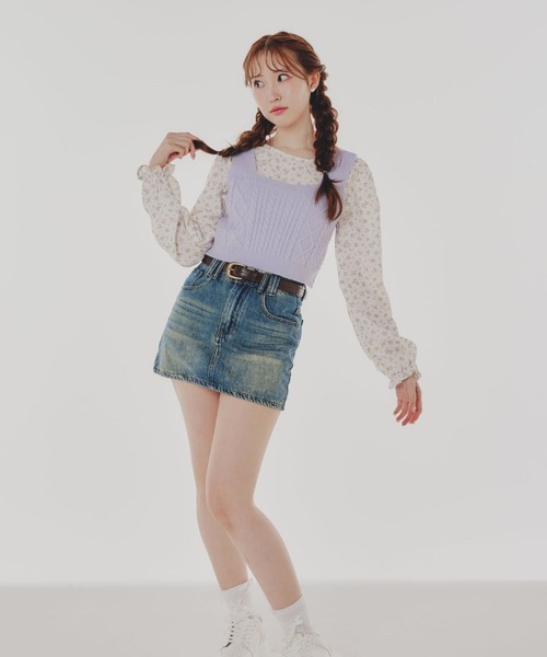 amuiil(アムイル)の「Denim Short Skirt(デニムスカート・レディース・ライトブルー/ブルー・FREE)」の7枚目の写真
