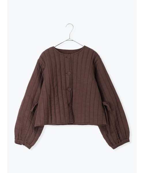 TSUHARU by Samansa Mos2(ツハルバイサマンサモスモス)の「【ecru×brown collection】キルトジャケット(ノーカラージャケット・レディース・ブラウン/ベージュ系その他・F)」の2枚目の写真