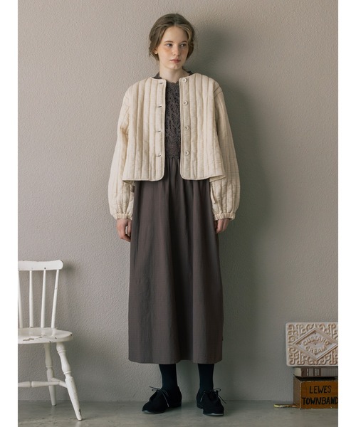 TSUHARU by Samansa Mos2(ツハルバイサマンサモスモス)の「【ecru×brown collection】キルトジャケット(ノーカラージャケット・レディース・ブラウン/ベージュ系その他・F)」の4枚目の写真
