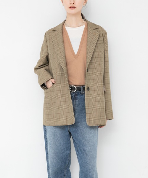 URBAN RESEARCH（アーバンリサーチ）の「ウールブレンドレイヤードデザインニット（ニット/セーター・レディース・グレー/ボルドー/ベージュ・FREE）」の13枚目の写真