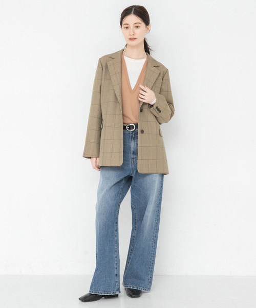 URBAN RESEARCH（アーバンリサーチ）の「ウールブレンドレイヤードデザインニット（ニット/セーター・レディース・グレー/ボルドー/ベージュ・FREE）」の14枚目の写真
