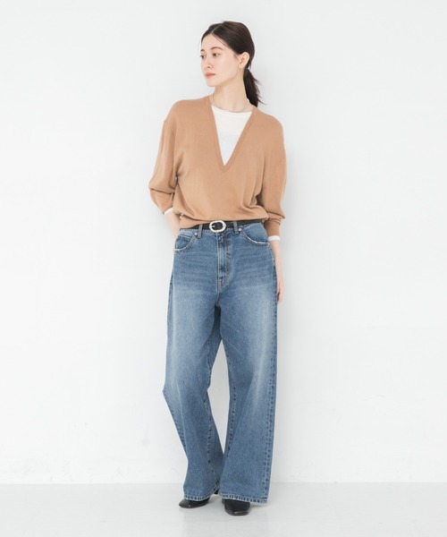 URBAN RESEARCH（アーバンリサーチ）の「ウールブレンドレイヤードデザインニット（ニット/セーター・レディース・グレー/ボルドー/ベージュ・FREE）」の12枚目の写真