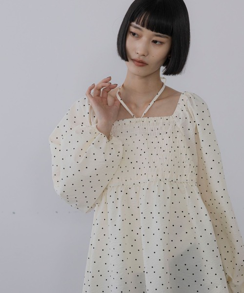 LOWRYS FARM(ローリーズファーム)の「ペプラムチュニックブラウス 1064959(シャツ/ブラウス・レディース・ブラック/アイボリー・FREE)」の14枚目の写真