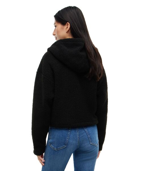 tommy jeans（トミー ジーンズ）の「【ZOZO限定】フラッグロゴ シェルパフリース ジップアップパーカー（スウェット・レディース・ブラック/ホワイト・SMALL/MEDIUM/X-SMALL）」の5枚目の写真