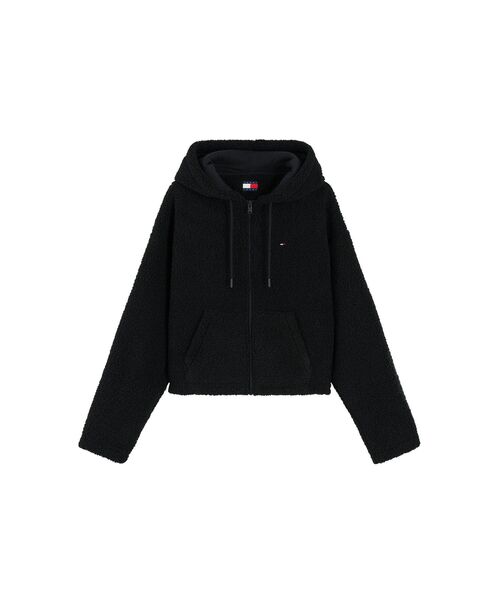 tommy jeans（トミー ジーンズ）の「【ZOZO限定】フラッグロゴ シェルパフリース ジップアップパーカー（スウェット・レディース・ブラック/ホワイト・SMALL/MEDIUM/X-SMALL）」の6枚目の写真