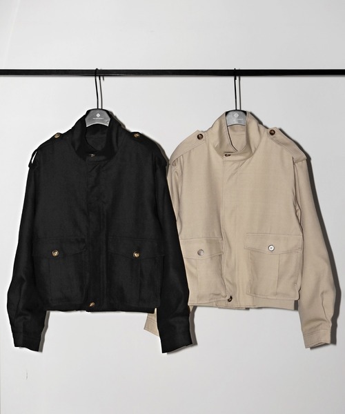 me+em select(ミームセレクト)の「【 2color 】スタンドカラーオーバーショートトレンチコート / stand collar over short trench coat(トレンチコート・レディース・ブラック/ベージュ・FREE)」の3枚目の写真