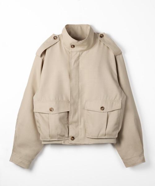 me+em select(ミームセレクト)の「【 2color 】スタンドカラーオーバーショートトレンチコート / stand collar over short trench coat(トレンチコート・レディース・ブラック/ベージュ・FREE)」の4枚目の写真