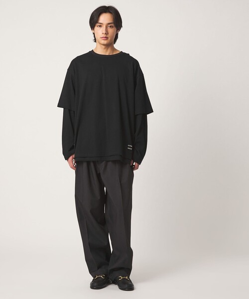 CITEN(シテン)の「<CITEN>レイヤードT(Tシャツ/カットソー・メンズ・ホワイト/ブラック・M/L)」の6枚目の写真
