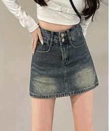 サイドスリットデニムミニスカート