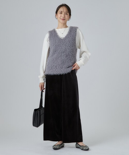 SHOO・LA・RUE(シューラルー)の「ベロアイージーワイドパンツ(その他パンツ・レディース・ブラウン系その他/ブラック・01/02/03/04)」の5枚目の写真