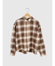 Ombre check cropped shirt